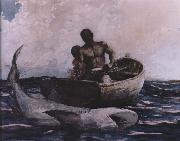 Winslow Homer shark fishing Sweden oil painting artist